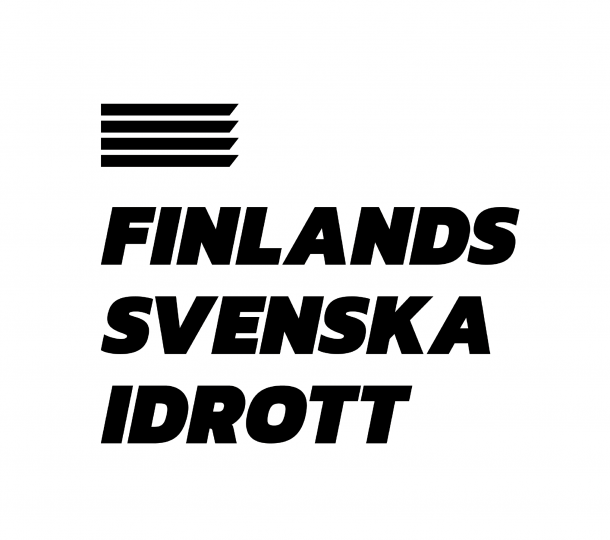 Finlands Svenska Idrotts stående logo i svart
